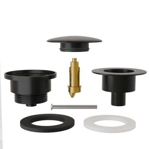 SYFON UMYWALKOWY OSZCZĘDZAJĄCY MIEJSCE Z KORKIEM KLIK KLAK CZARNY - JANO S2212