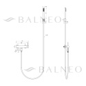 BALNEO BATERIA WANNOWA ŚCIENNA Z RUCHMOĄ WYLEWKĄ I ZESTAWEM PRYSZNICOWYM GRAFIT SZCZOTKOWANY CASCADE MODEL 1 GUN METAL