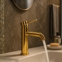BALNEO BATERIA UMYWALKOWA STOJĄCA ZŁOTO SZCZOTKOWANE CASCADE MODEL 1 GOLD