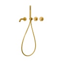 BALNEO BATERIA WANNOWA PODTYNKOWA 4-OTWOROWA ZŁOTO SZCZOTKOWANE CASCADE MODEL 3 GOLD