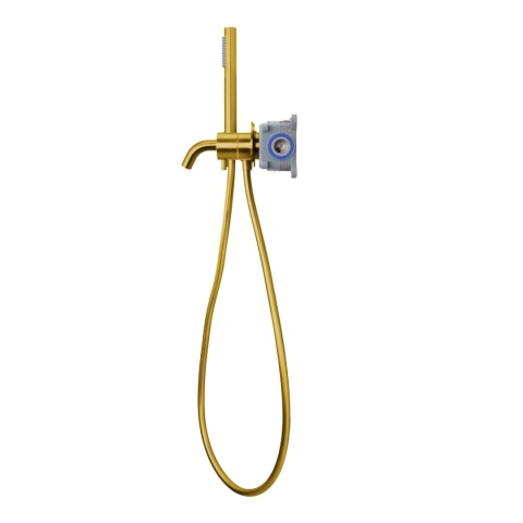 BALNEO BATERIA WANNOWA PODTYNKOWA 4-OTWOROWA ZŁOTO SZCZOTKOWANE CASCADE MODEL 3 GOLD