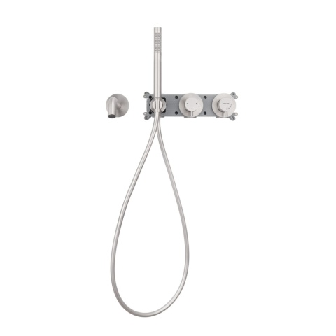 BALNEO BATERIA WANNOWA PODTYNKOWA 4-OTWOROWA INOX SZCZOTKOWANY CASCADE MODEL 3 INOX