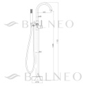 BALNEO BATERIA WANNOWA WOLNOSTOJĄCA PODŁOGOWA INOX SZCZOTKOWANY CASCADE MODEL 2 INOX