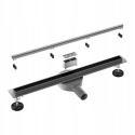 BALNEO SLIM LOW PROLINE GUN METAL 80 - ODPŁYW LINIOWY SLIM 80 CM, STAL NIERDZEWNA GRAFIT