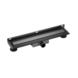 BALNEO WALL AND FLOOR GUN METAL 50 - ODPŁYW LINIOWY PRZYŚCIENNY 50 CM GŁĘBOKI OSADNIK DWUSTRONNY GRAFIT SZCZOTKOWANY