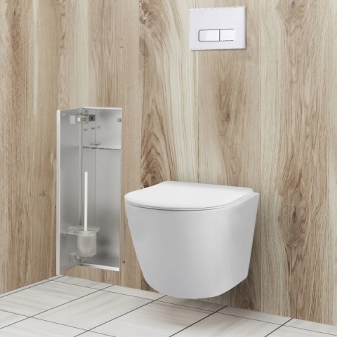 BALNEO WALL-BOX BRUSH L LEWY - SZAFKA PODTYNKOWA NA SZCZOTKĘ WC I PAPIER LEWA DO ZABUDOWY