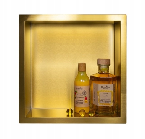 BALNEO WALL-BOX ONE GOLD 30x30x10 - PÓŁKA WNĘKOWA ŁAZIENKOWA 30X30X10 CM ZŁOTY SZCZOTKOWANY