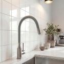 KUCHINOX NAVIRA B53 961A - BATERIA ZLEWOZMYWAKOWA Z ELASTYCZNĄ WYLEWKĄ STAL SZCZOTKOWANA SZARA