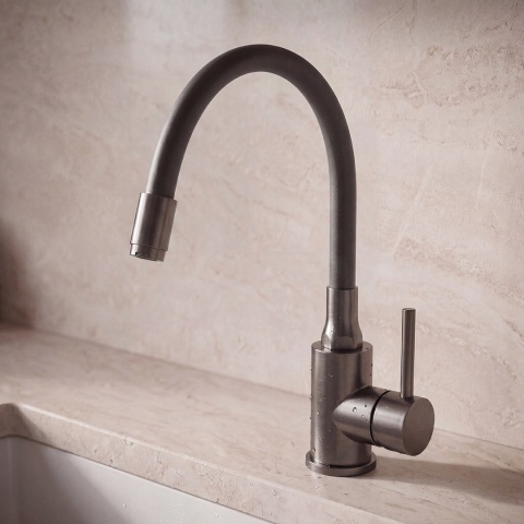 KUCHINOX NAVIRA B53 961E - BATERIA ZLEWOZMYWAKOWA Z ELASTYCZNĄ WYLEWKĄ GRAFIT