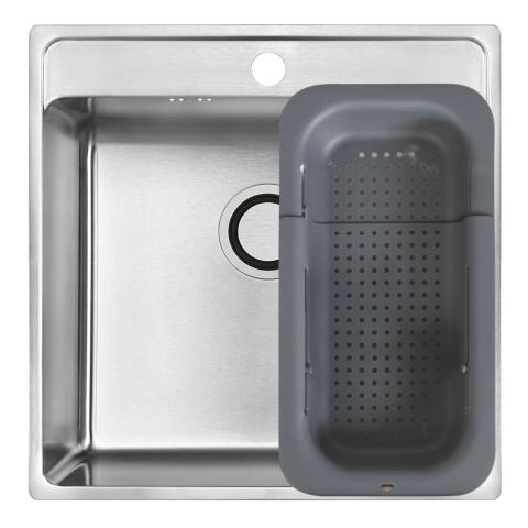 LAVEO BESOS SLB 010Z - ZLEWOZMYWAK STALOWY WPUSZCZANY Z OTWOREM 1-KOMOROWY 49X48 CM INOX