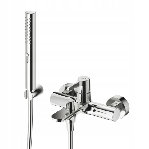 LAVEO CONE BVC 011D - BATERIA WANNOWA ŚCIENNA Z ZESTAWEM NATRYSKOWYM CHROM