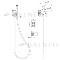 BALNEO BATERIA BIDETOWA PODTYNKOWA CZARNY MAT CASCADE MODEL 2 BLACK