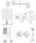 OMNIRES PARMA SYSPM10GR - SYSTEM PRYSZNICOWY PODTYNKOWY Z BATERIĄ GRAFIT