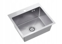 QUADRON LUKE 100 ZH5045BS - ZLEWOZMYWAK 1-KOMOROWY INOX STAL SZCZOTKOWANA WPUSZCZANY 50x45 CM Z SYFONEM