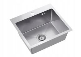 QUADRON LUKE 100 ZH5045BS - ZLEWOZMYWAK 1-KOMOROWY INOX STAL SZCZOTKOWANA WPUSZCZANY 50x45 CM Z SYFONEM