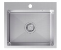 QUADRON LUKE 100 ZH5045BS - ZLEWOZMYWAK 1-KOMOROWY INOX STAL SZCZOTKOWANA WPUSZCZANY 50x45 CM Z SYFONEM