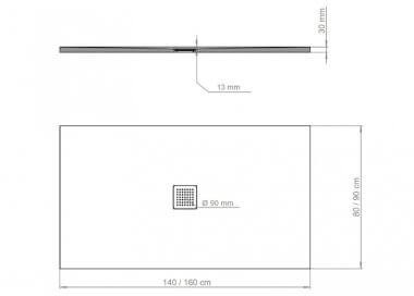 POLIMAT PERFETTO 00463 - BRODZIK POSADZKOWY PROSTOKĄTNY 140x80 MINERAL COMPOSITE BIAŁY POŁYSK POLIMAT PERFETTO 00463 - BRODZIK POSADZKOWY PROSTOKĄTNY 140x80 MINERAL COMPOSITE BIAŁY POŁYSK