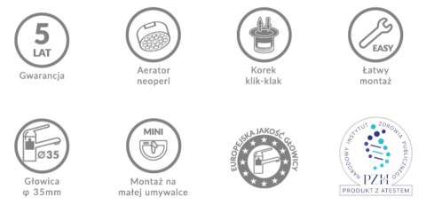 BATERIA UMYWALKOWA BIAŁA Z KORKIEM KLIK-KLAK KUCHINOX DIMA BQD 622D BATERIA UMYWALKOWA BIAŁA Z KORKIEM KLIK-KLAK KUCHINOX DIMA BQD 622D