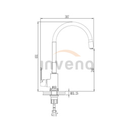 INVENA JOGA PLUS BZ-32-P03 - BATERIA ZLEWOZMYWAKOWA STOJĄCA BEŻOWA ELASTYCZNA WYLEWKA