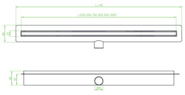 LAVEO SLIM COS 280D - ODPŁYW LINIOWY 80CM SLIM INOX STAL NIERDZEWNA